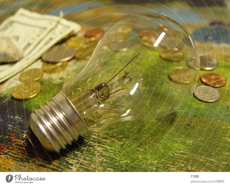 birne+cash Glühbirne Geld Geldmünzen Elektrisches Gerät Technik & Technologie