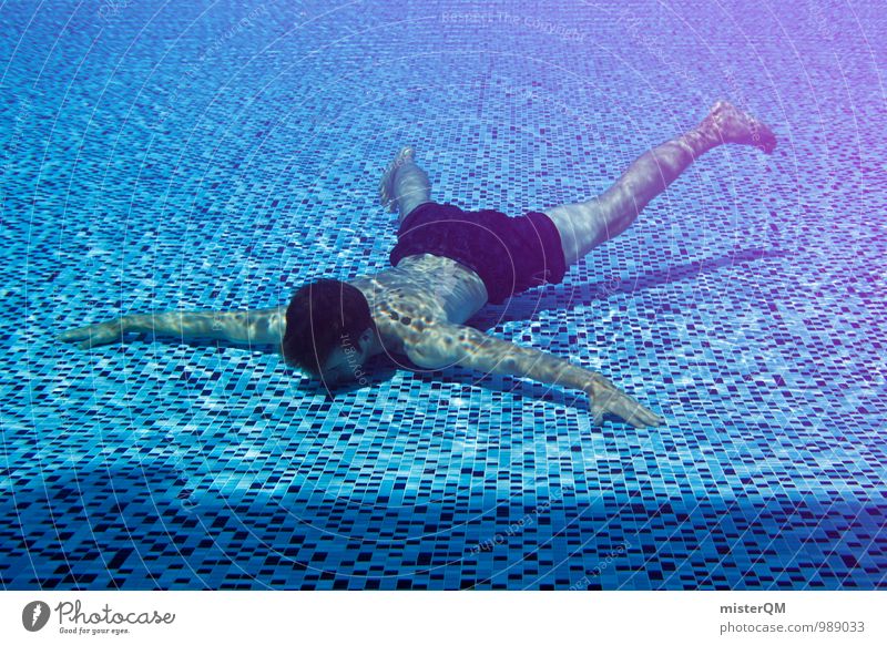 chillen III Kunst ästhetisch Zufriedenheit Schwimmen & Baden Im Wasser treiben tauchen Bodenbelag Schwimmbad Unfall Schmerz Aua Badehose