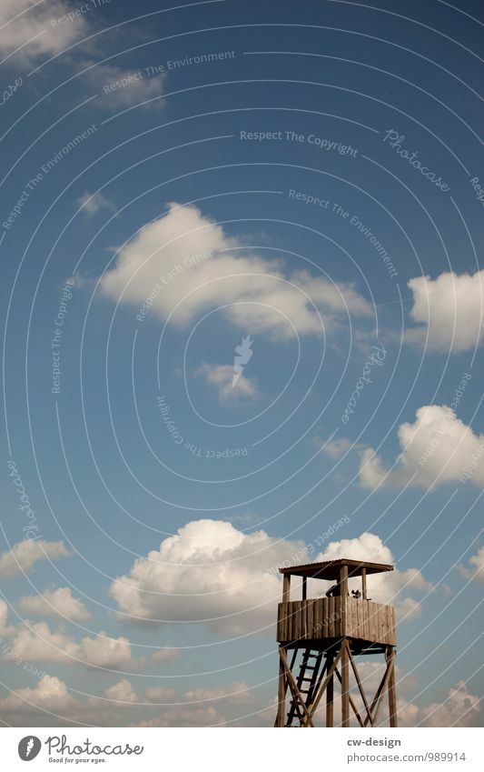 Gute Aussichten Ausflug Abenteuer Ferne Freiheit Safari Expedition wandern Wolken Park Wiese Feld Wald Kleinstadt Turm Observatorium Architektur Hochsitz