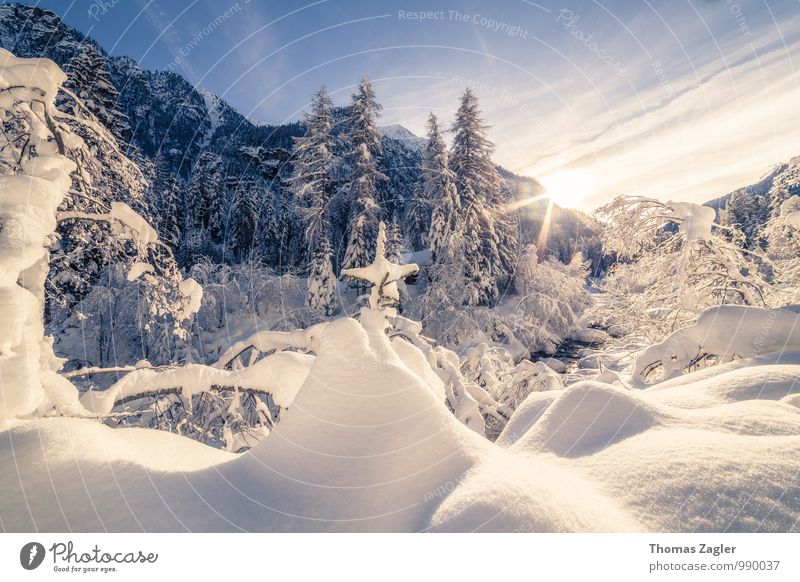 Winter in den italienischen Alpen Ferien & Urlaub & Reisen Abenteuer Ferne Freiheit Winterurlaub Berge u. Gebirge wandern Natur Landschaft Himmel Sonnenaufgang