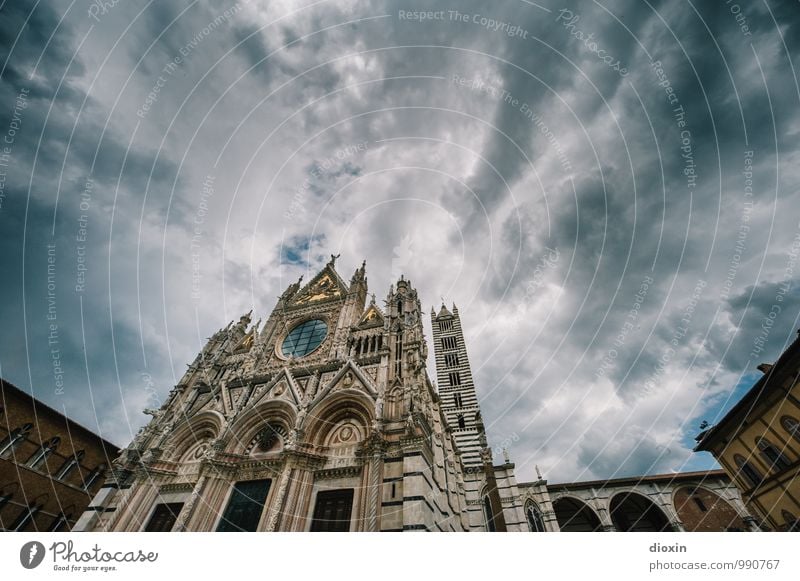 Cattedrale di Santa Maria Assunta Ferien & Urlaub & Reisen Tourismus Sightseeing Städtereise Himmel Wolken Siena Italien Stadt Stadtzentrum Altstadt