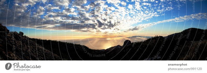 Sunset to La Gomera Ferien & Urlaub & Reisen Landschaft Erde Himmel Wolken Horizont Sonne Sonnenaufgang Sonnenuntergang Sommer Schönes Wetter Berge u. Gebirge