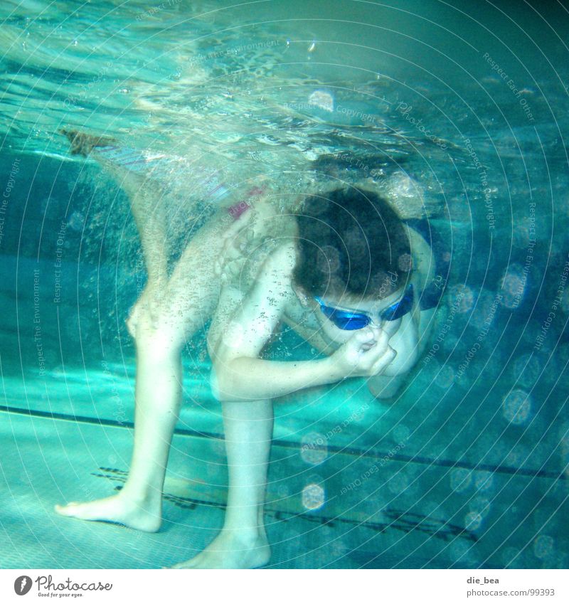 Blubber Schwimmbad Taucherbrille Schwimmbrille tauchen Luftblase Fliesen u. Kacheln Beine Arme