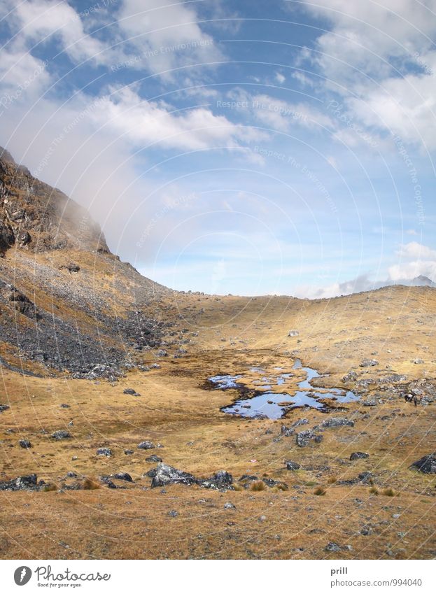 Huancayo Berge u. Gebirge Natur Pflanze Wasser Gras Hügel Schlucht See Stein authentisch hoch natürlich wild huancayo Anden Peru Südamerika Hochebene junin Tal