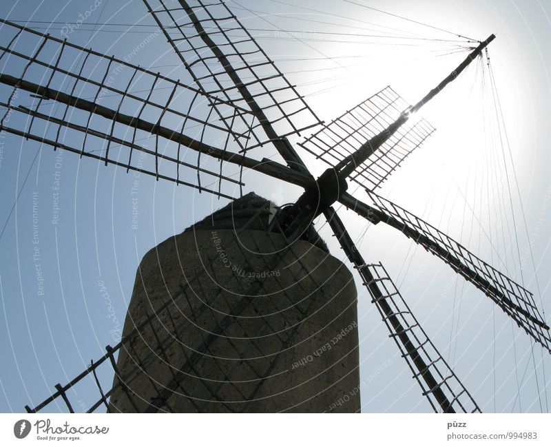 Windmühle Ferien & Urlaub & Reisen Tourismus Ausflug Sightseeing Technik & Technologie Bauwerk Stein Holz Vergangenheit Mühle Müller Brot Spanien Formentera